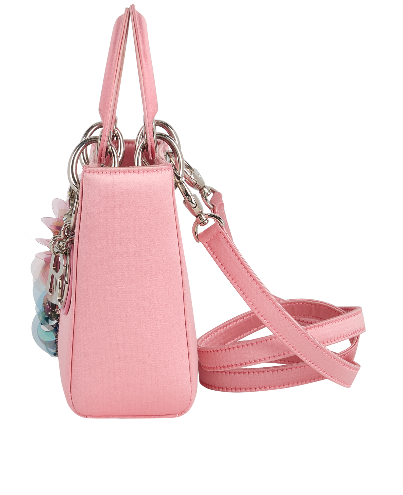 Mini Butterfly Embellished Lady Dior, &pound;2,400, Handbags, Pink, Satin, Bottom view